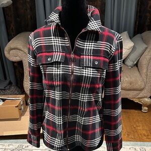Chaps Red and Black Plaid Utility Jacket